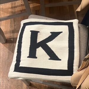🔥🔥🏠🪵 Jonathan Adler Pair of Monogram Pillow’s Letter K - 16” x 16”